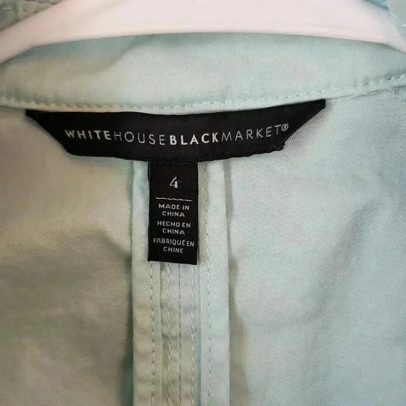 White House Black Market Jacket Mint Green Casual Jean Jacket Size 4 - Picture 3 of 11